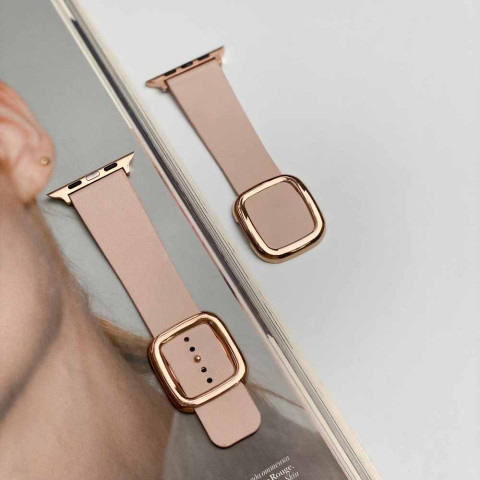 Кожаный ремешок Modern Buckle Leather для Apple Watch 38/40/41mm Gold/Pink sand Кожаный ремешок Modern Buckle Leather для Apple Watch 38/40/41mm Gold/Pink sand